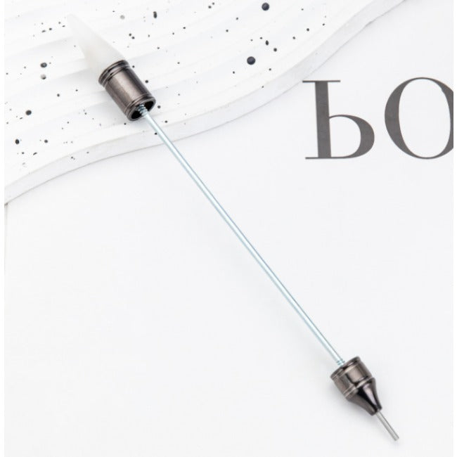 Wholesale 2pcs Beadable Pens Nail art Double-head drill pen DIY tools with wax blotting dot decal appliqué pen